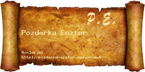 Pozderka Eszter névjegykártya
