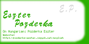 eszter pozderka business card